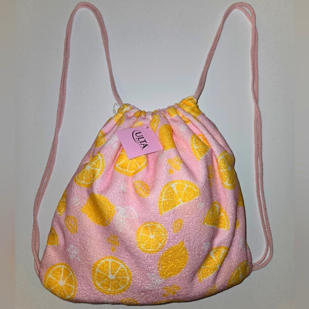NWT Ulta Lemon Pink Backpack Towel Combo